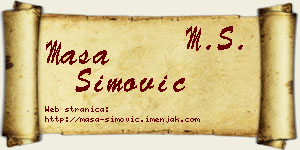 Maša Simović vizit kartica